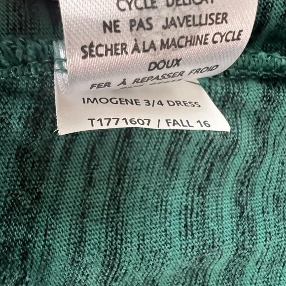 Toad & Co Womens Imogene Dress Large L 3/4 Sleeves Heathered Teal Blue Pockets - Picture 7 of 9